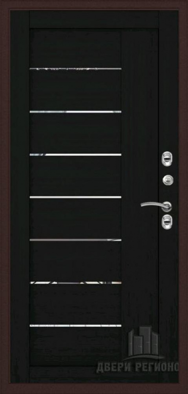 Входная дверь Regidoors Термо 3 LIGHT 2110 с зеркалом "Шоко велюр" - второе изображение